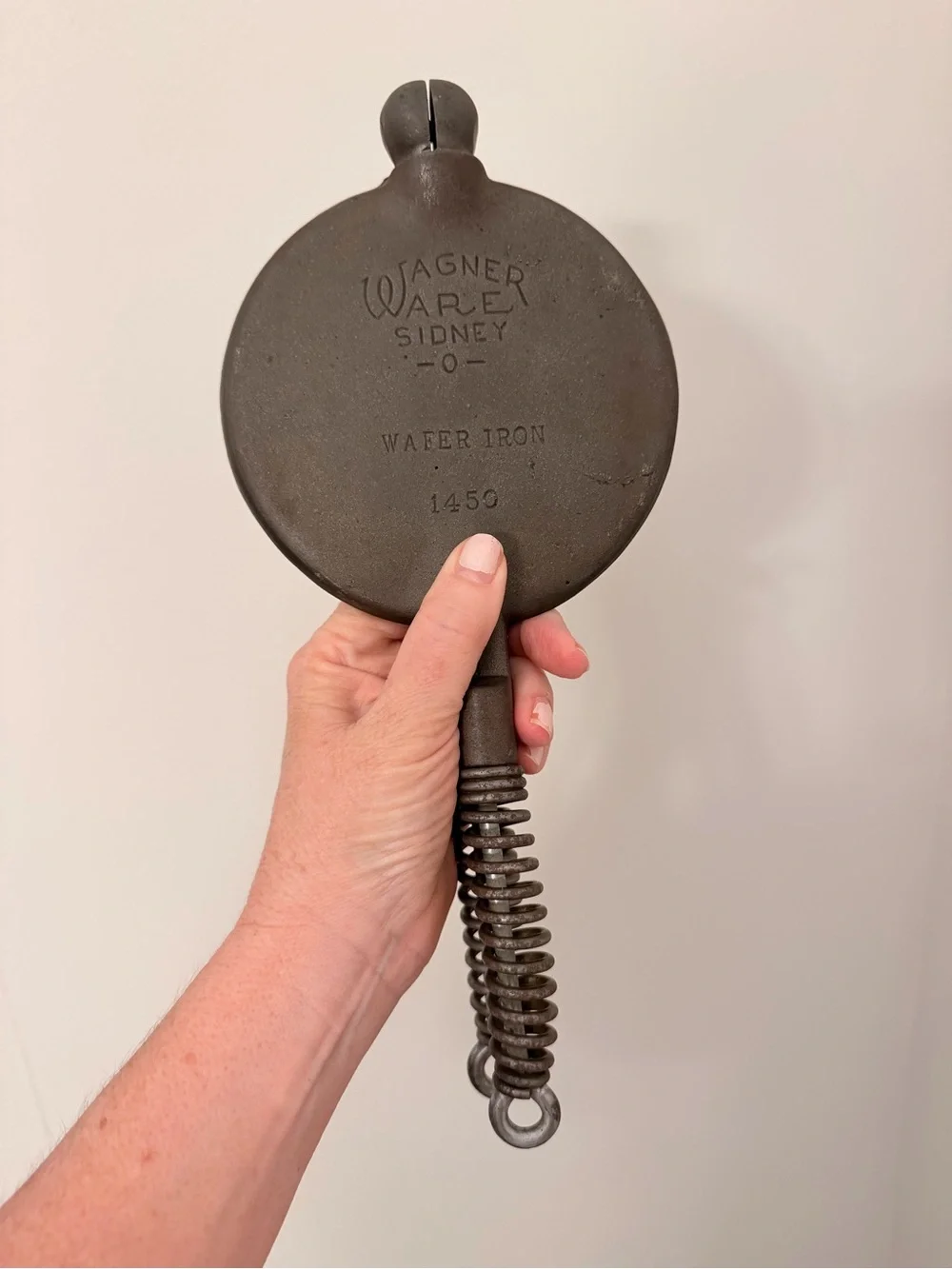 Vintage Wagner Cast Iron Pizzelle/Iron Cookie Press - Dark Gray